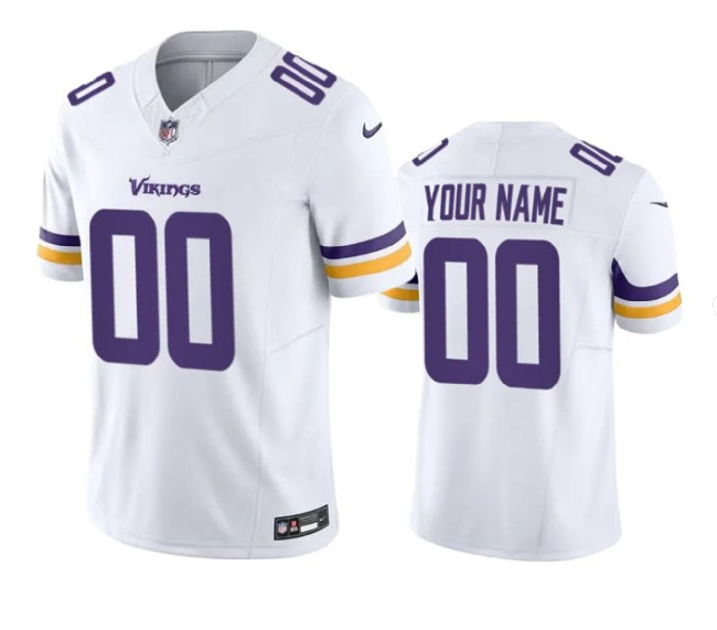 Youth Minnesota Vikings Active Player Custom White 2023 F.U.S.E. Vapor Untouchable Limited Football Stitched Jersey